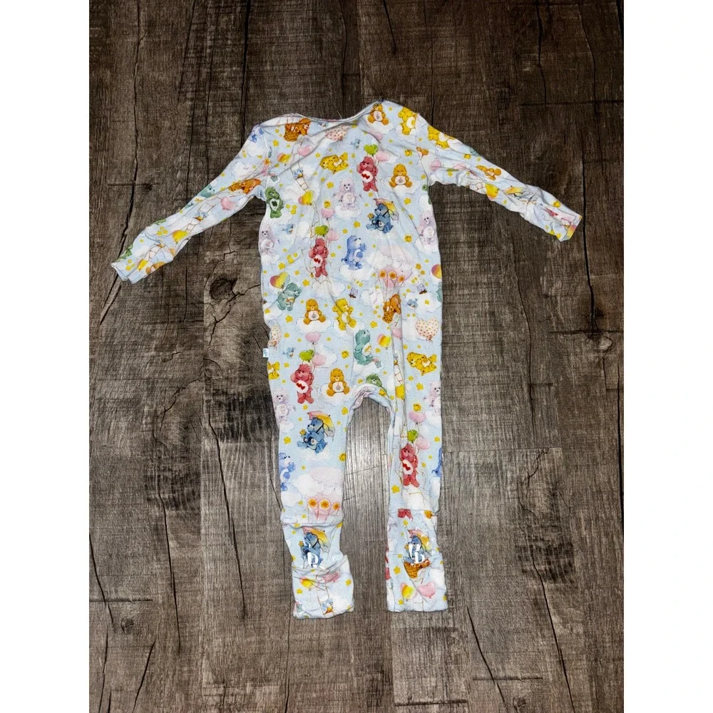 Posh Peanut Care Bears Bamboo Footed Sleeper Pajamas Blue 3-6M